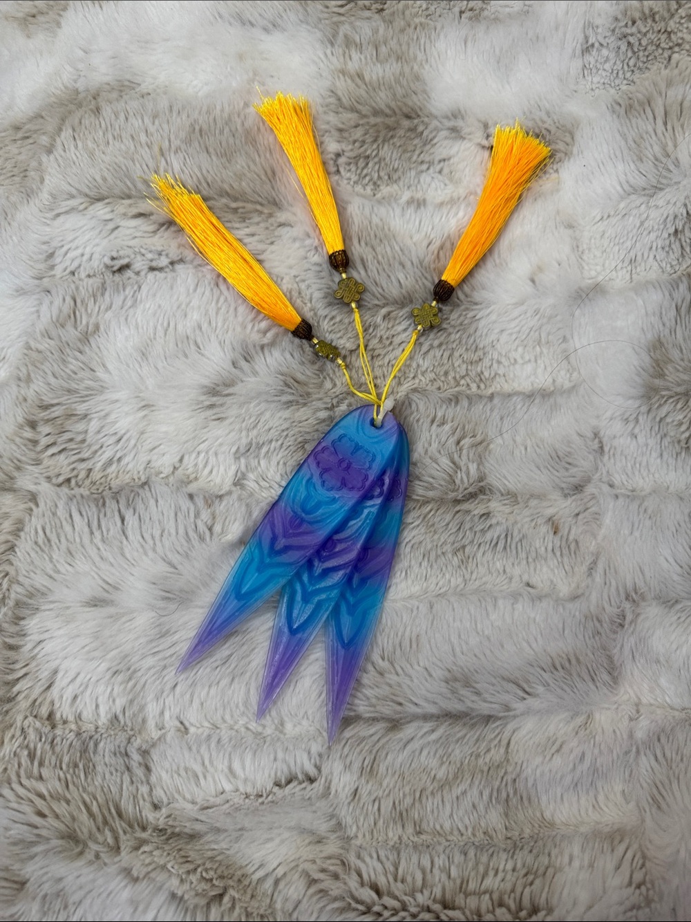 K-pop Demon Hunters / Zoey Costume Weapon w/Tassel with Yellow Silk Tassels